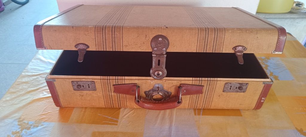 Mala de viagem vintage de coleção meados sec xx