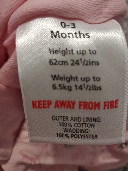 Spodnie różowe ocieplenie dziewczęce niemowlę 0-3 mies rozpinane 62 cm