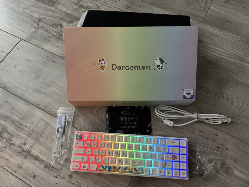 Клавиатура AKKO 3068B Doraemon Rainbow CS Jelly Pink (6925758617383)