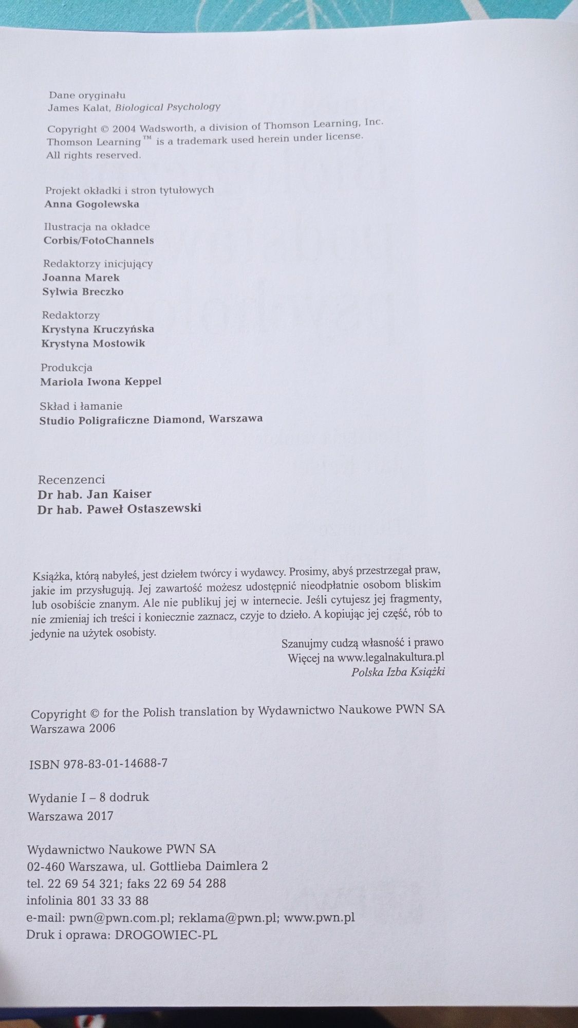 Biologiczne podstawy psychologii J.W. Kalat