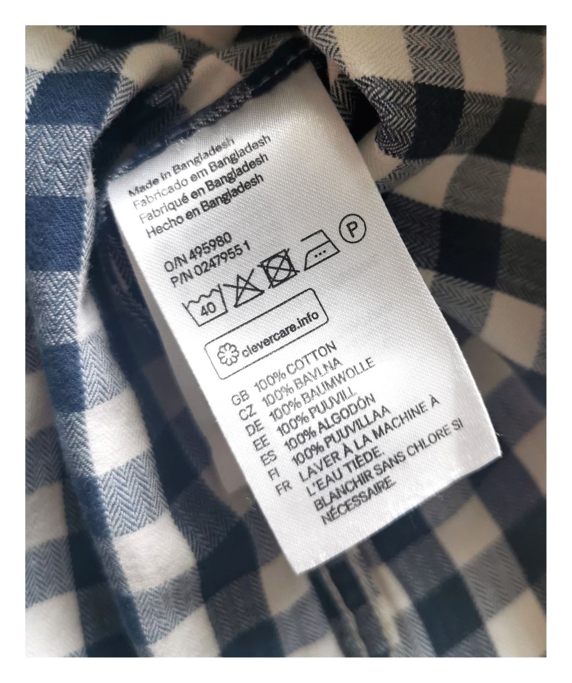 Koszula w kratkę H&M (S/36) #męska #unisex #granatowa