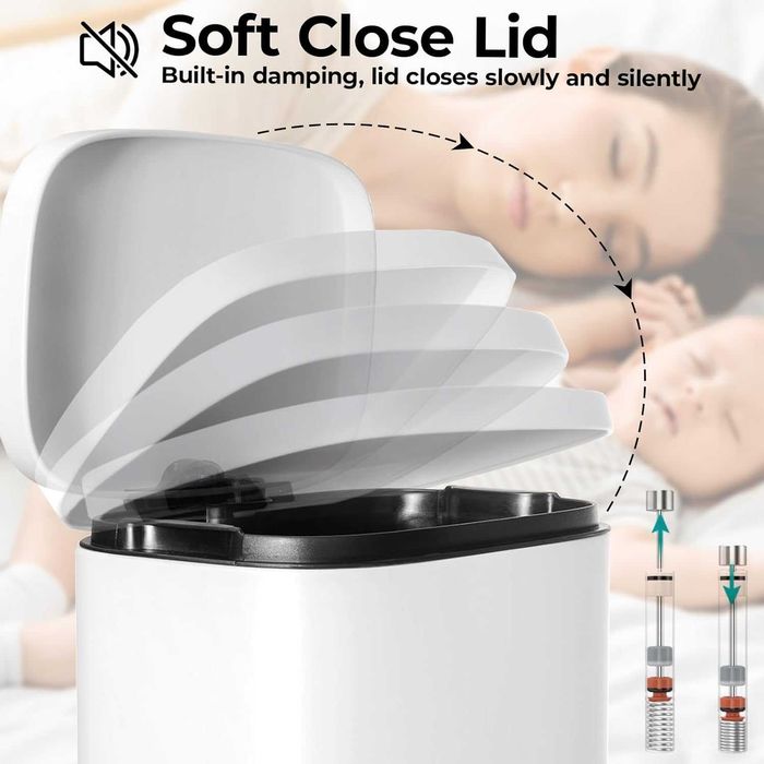 Nowy metalowy kosz na śmieci / kubeł / 30l / biały !A3094!