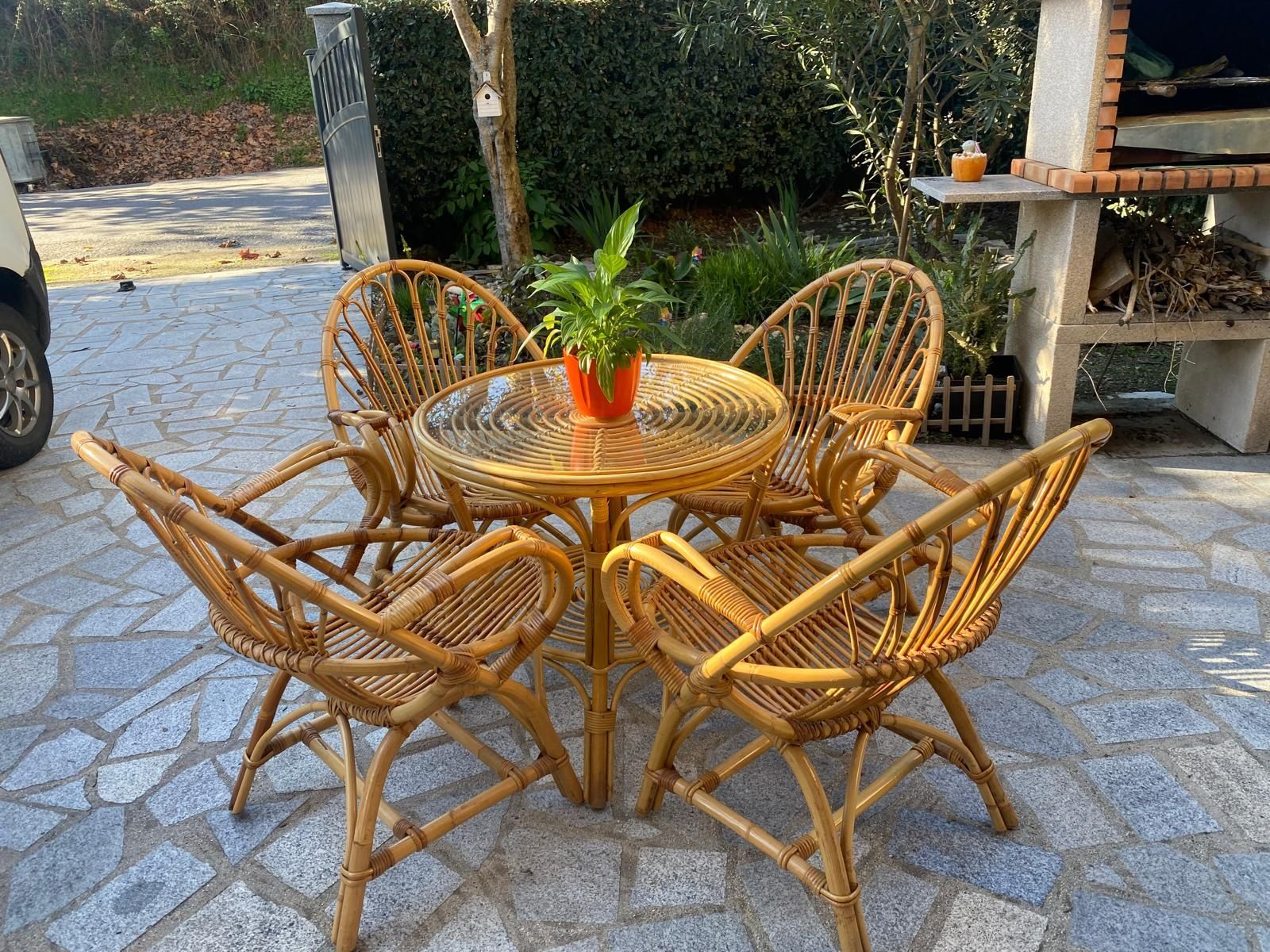 Conjunto de Móvel de Sala/Jardim em Bambu