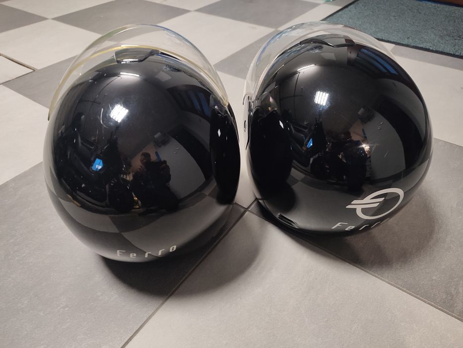 Kask, Kaski Ferro rozmiar M, czarny połysk, motocykl, skuter