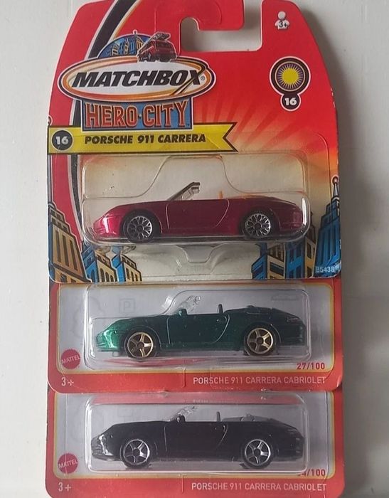Matchbox conj 3 Porsche 911 Carrera Cabriolet