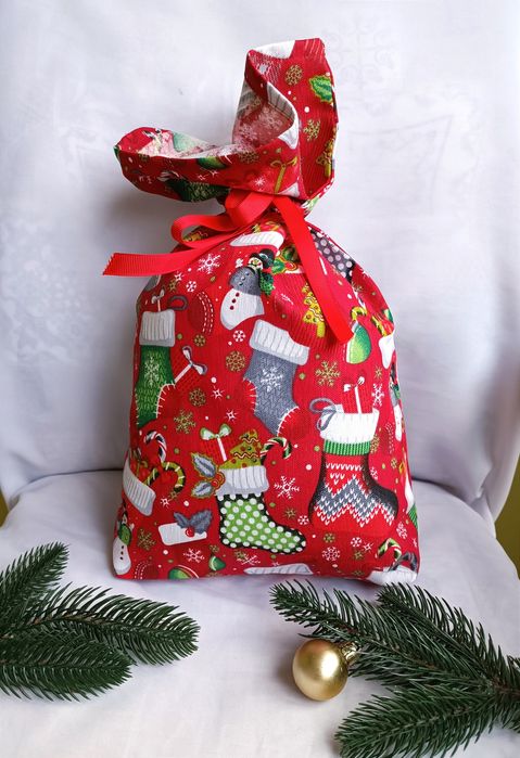 Новорічні мішечки сніжинки  для пакування подарунків