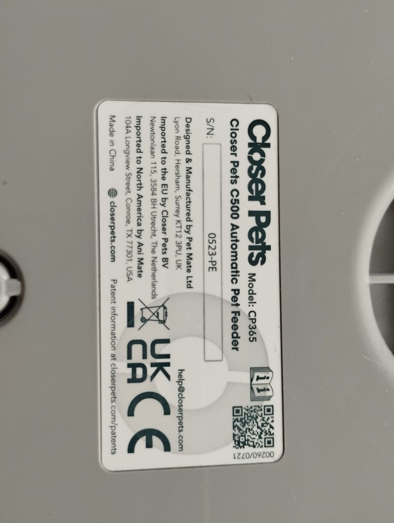 Closer Pets Cat Mate C500 automatyczny podajnik na karmę