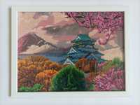 Haft diamentowy gotowy obraz - zamek Himeji 30x40 cm bez ramki