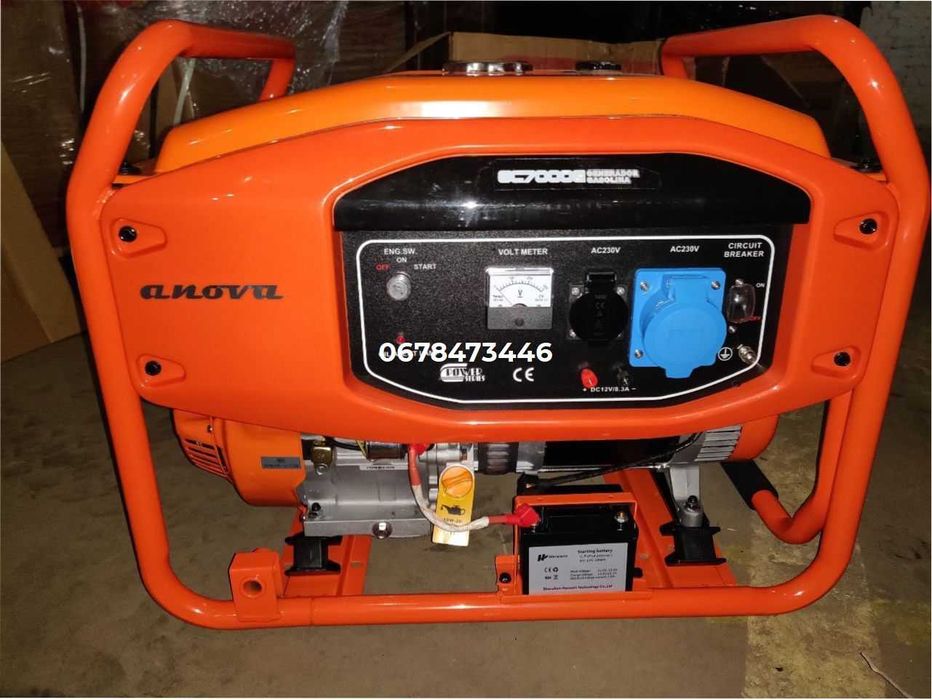 Генератор ANOVA GC7000E 7.0 kW / 8.75 kVA 230V Бензин Іспанія Доставка