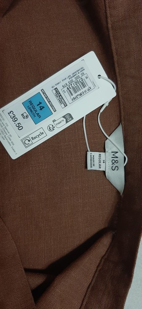 M&S юбка новая лен вискоза