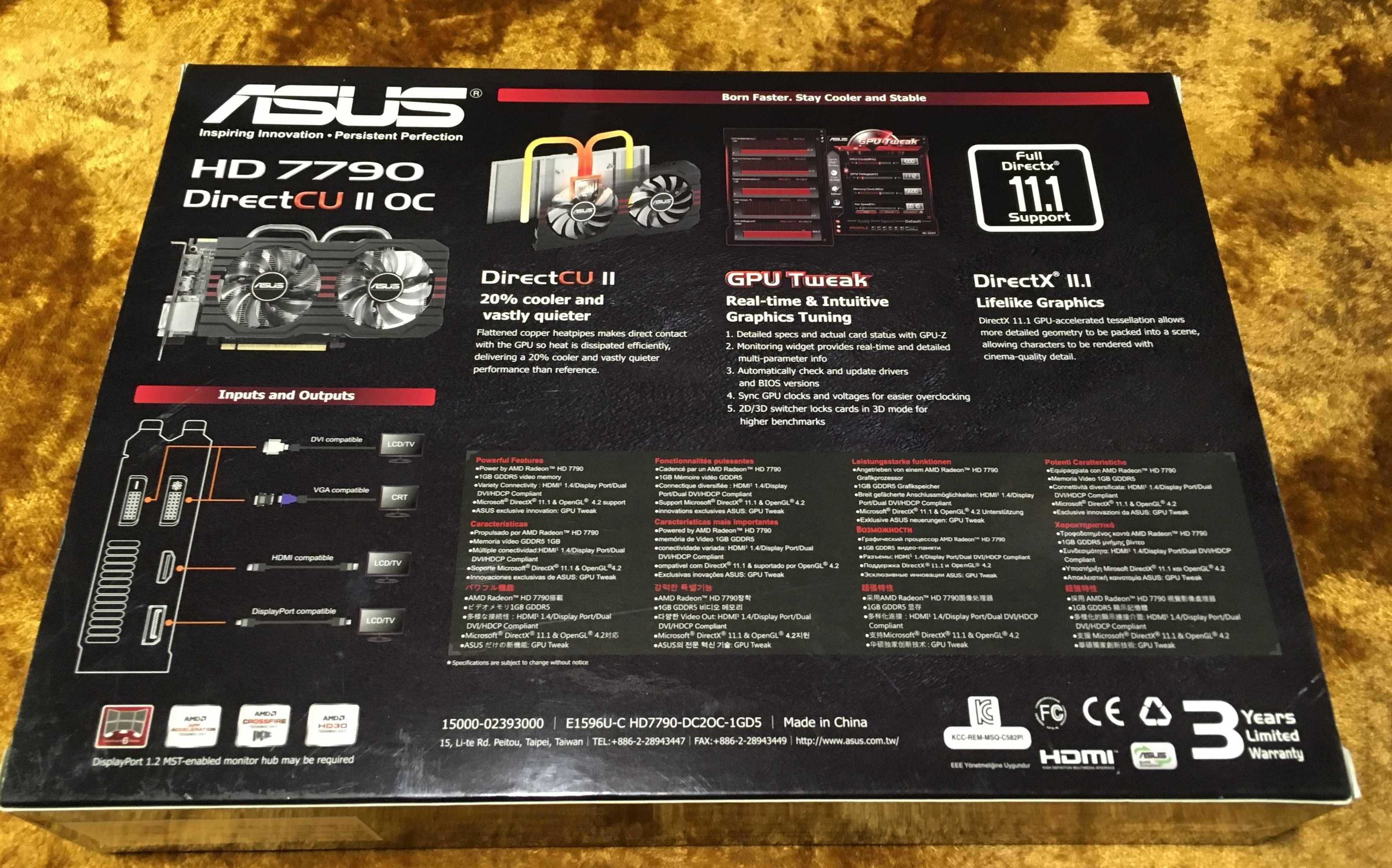 Asus Radeon HD7790 D2OC-1GD5 1GB DDR5 Wersja oc heatpipe