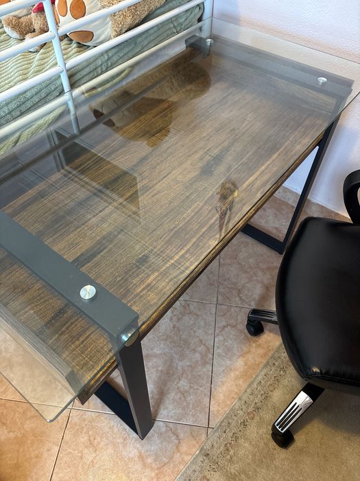 Mesa de vidro tempered Glass,Altura:74cm,Comprimento: 120cm por 60