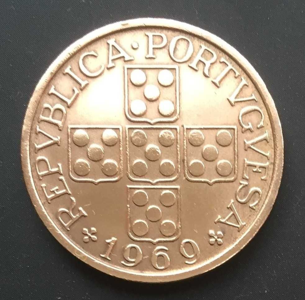 Moeda 1 escudo bronze - Portugal - 1969