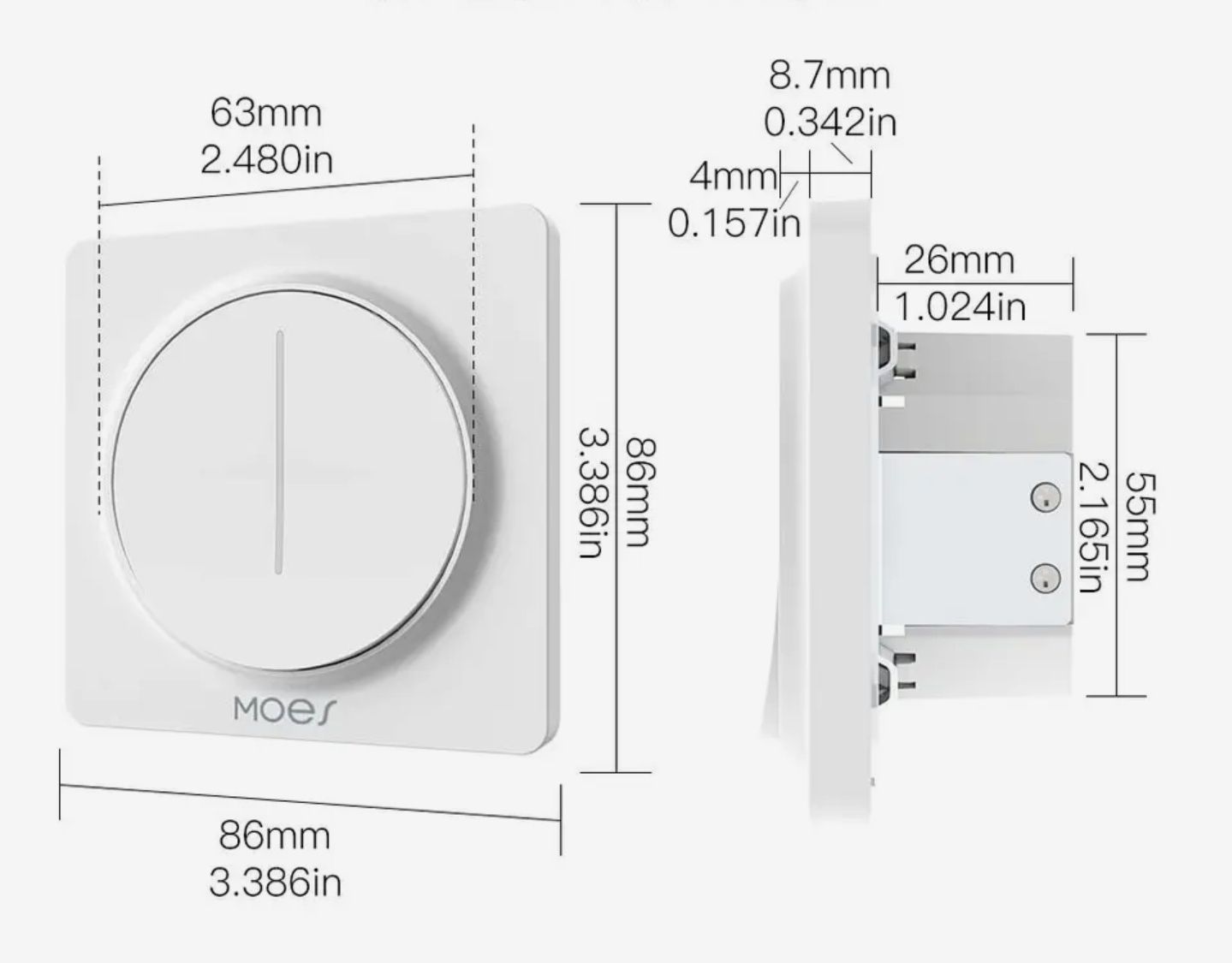 Interruptor Dimmer para Luz ZIGBEE