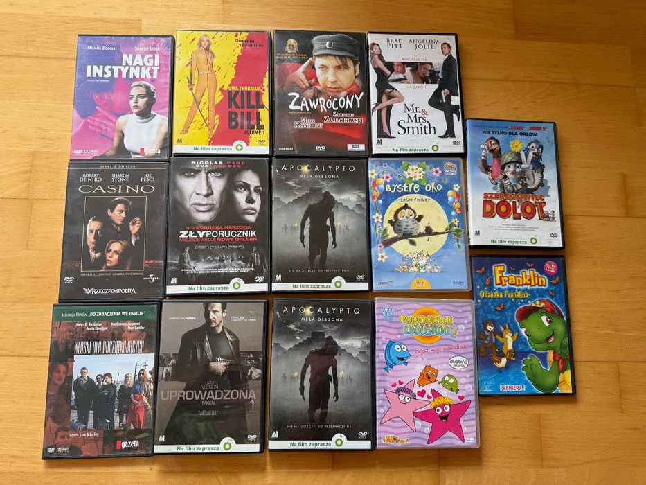 Zestaw 14 filmów DVD Casino Kill Bill Nagi Instynkt Szeregowiec Dolot