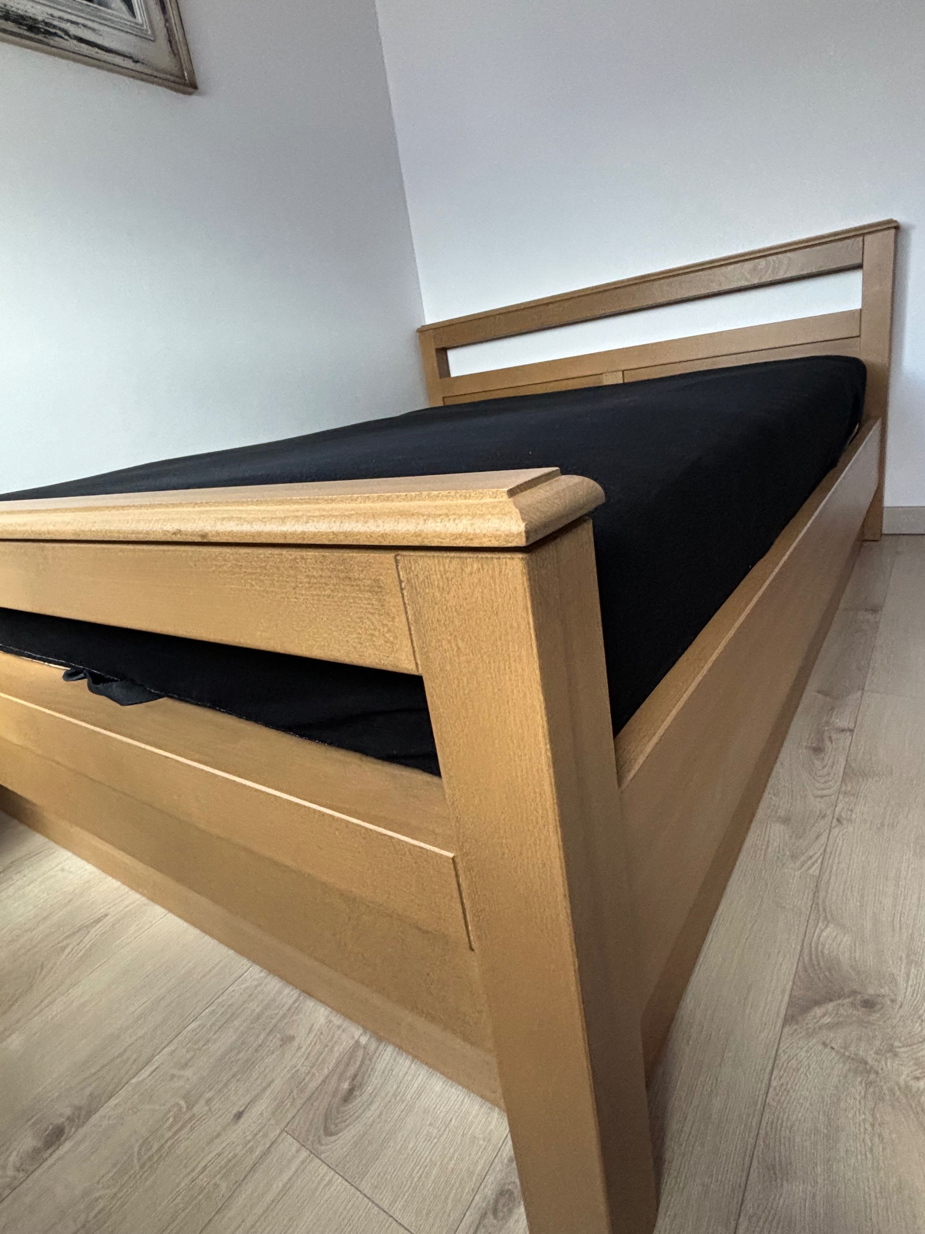 Łóżko z drewna bukowego 160x200 , vintage kolor ciepły dąb