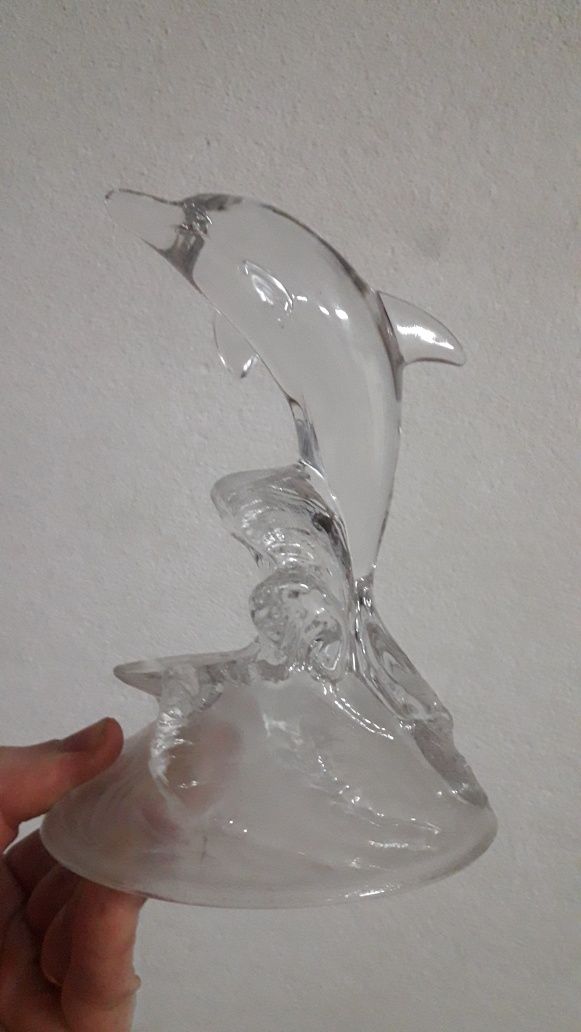 Golfinho em vidro - peça decorativa ou pisa papéis