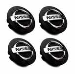 => NOWE Dekielki 54mm NISSAN komplet 4szt. czarne dekle zaślepki