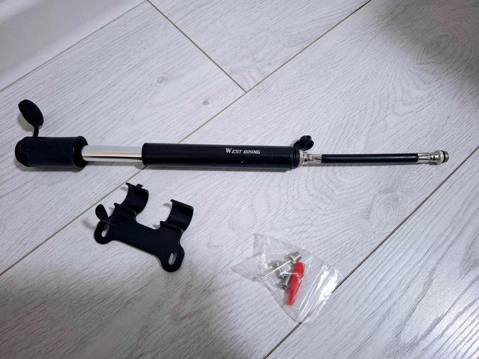 Новий насос велосипедний West Biking Mini 100 PSI алюміній з насадкою
