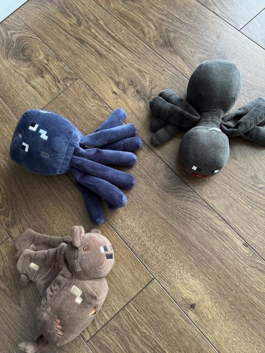 Maskotki Minecraft nietoperz osmiornica pająk zestaw