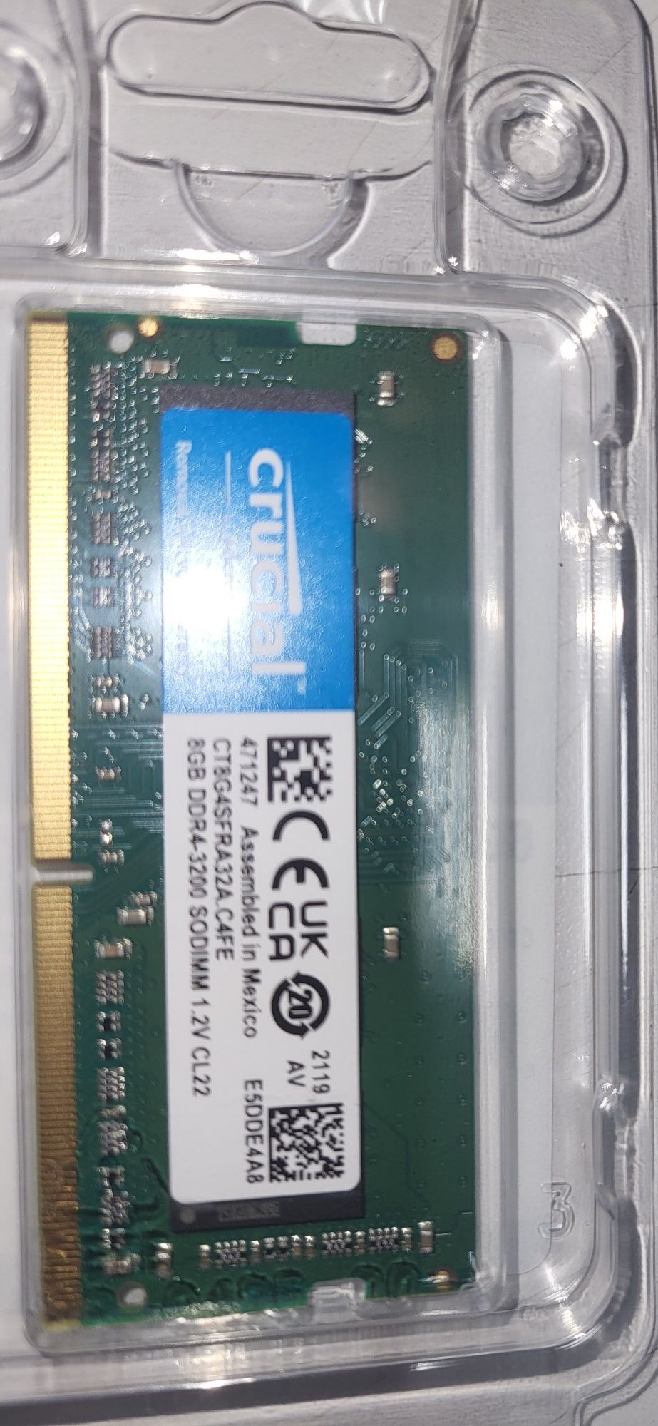 Оперативна пам'ять Crucial ddr4-3200 sodimm 8gb