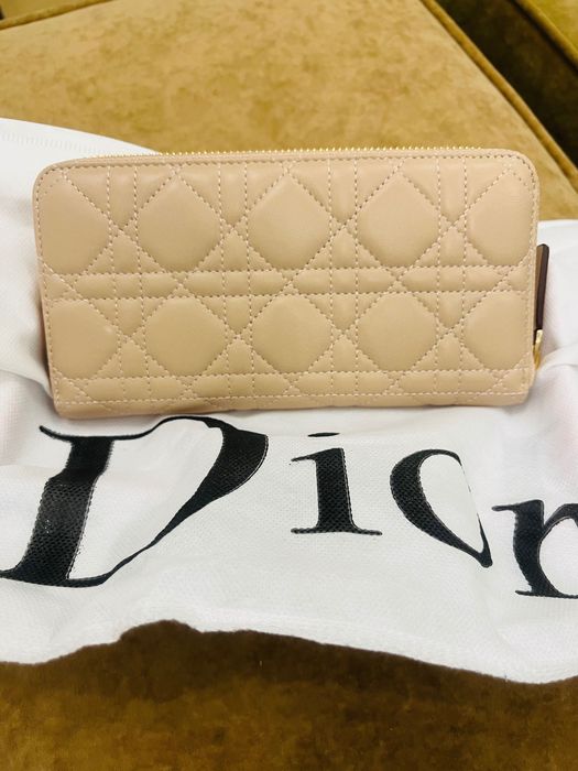 Dior Portfel beżowy skóra