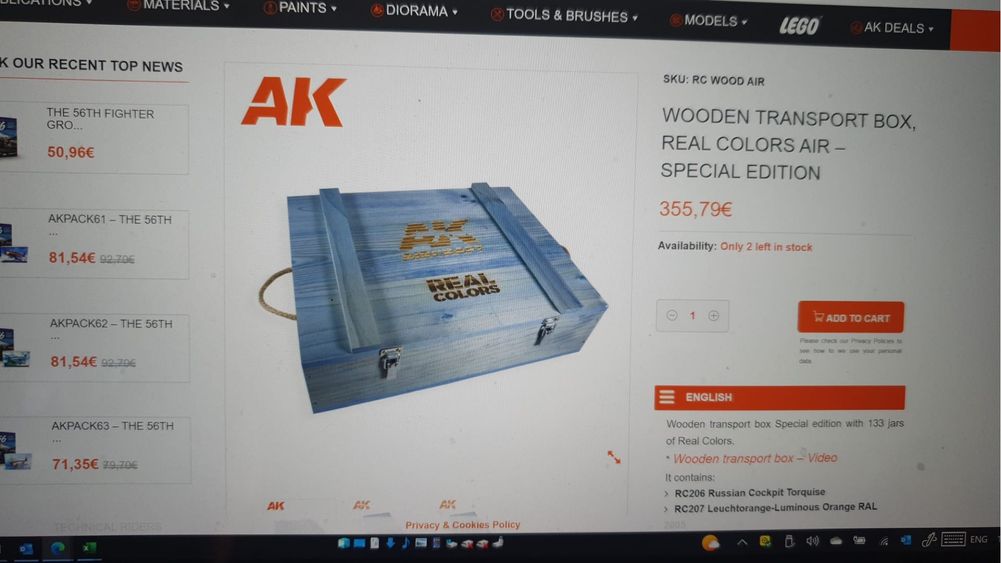 Tintas AK com malas transporte Modelismo