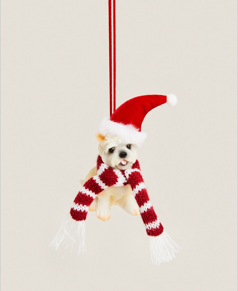 Enfeite  BICHON Resina Natal Zara Home NOVO