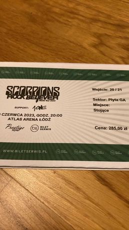 Bilety Scorpions Łódź 10.06.2023