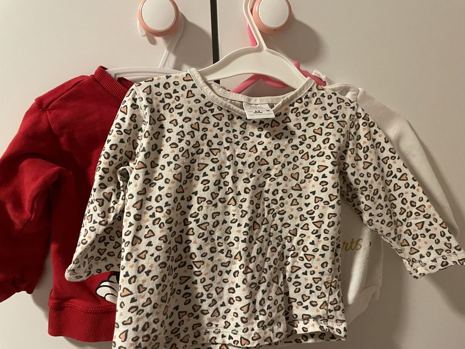 Bluzki bluzy 3 szt Zara H&M r.74 dziewczynka 6-9 ms