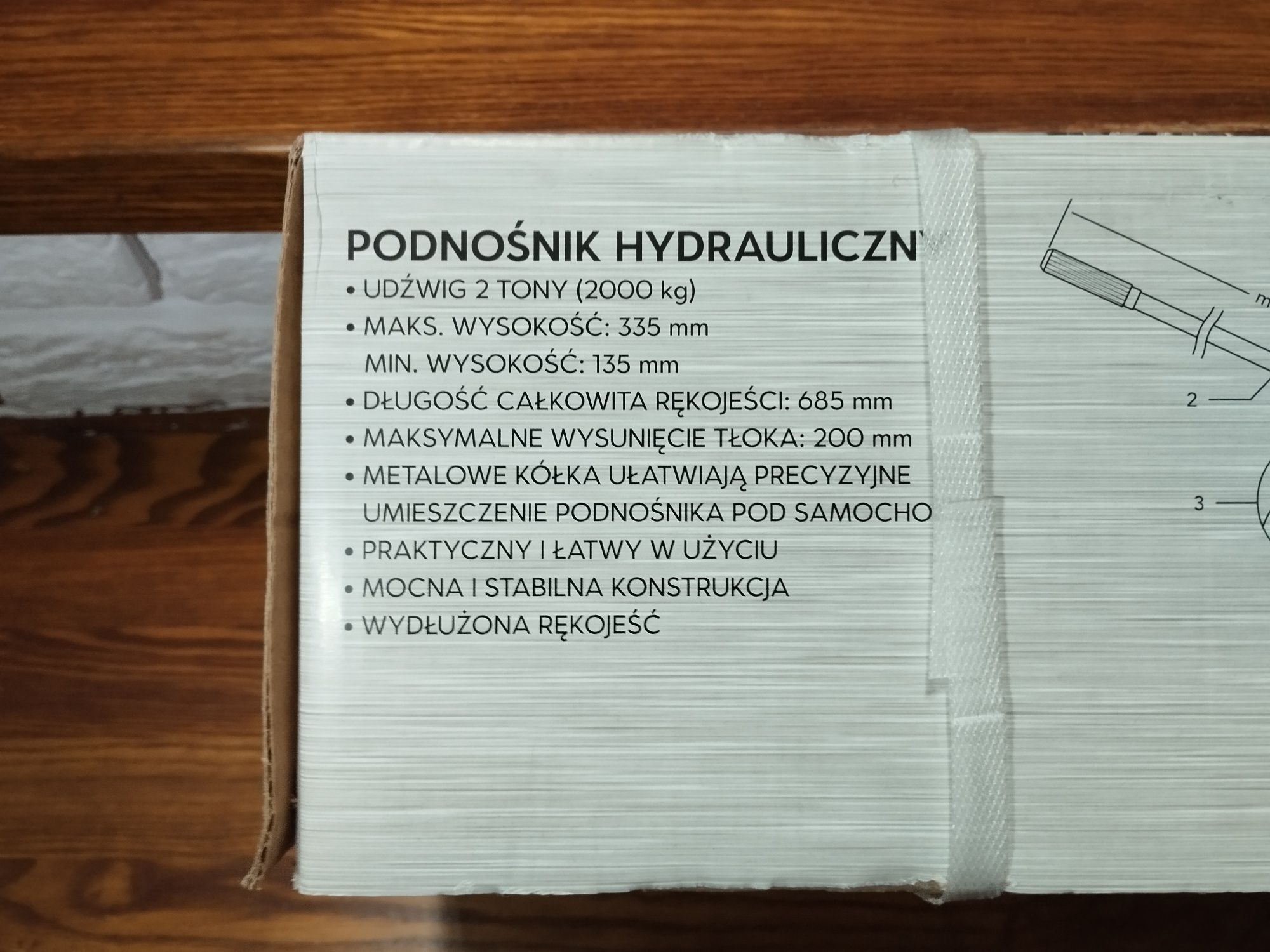 Nowy Podnośnik hydrauliczny 2 tony (t). GTMax