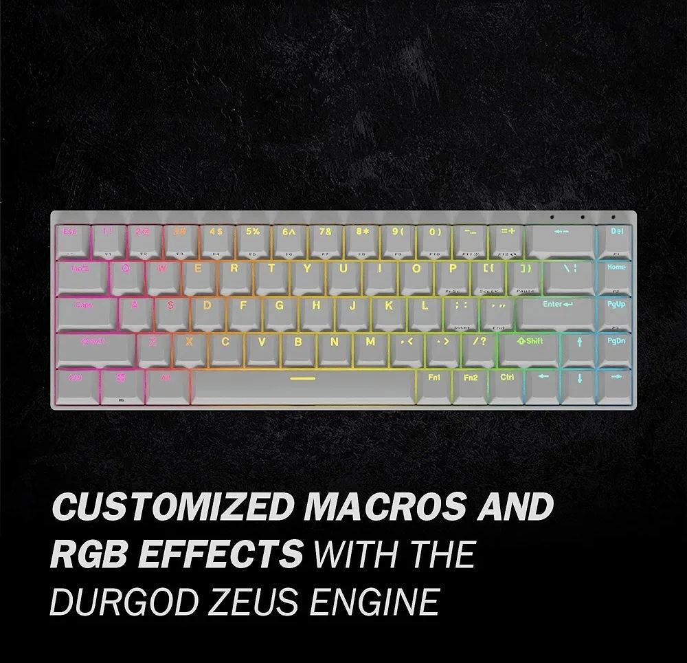 Klawiatura mechaniczna biała durgod hades 68 rgb yellow qwerty