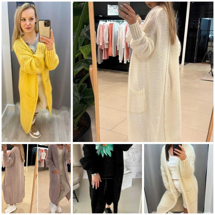 By o la la Sweter KOLORY długi z baby Kid moher , merino wool