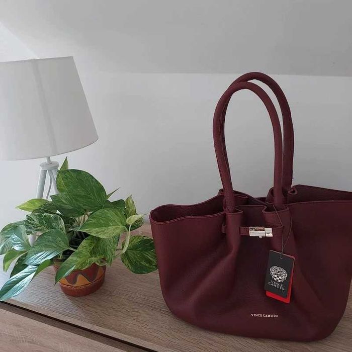 Bordowa Shopper bag szoperka torebka Vince Camuto