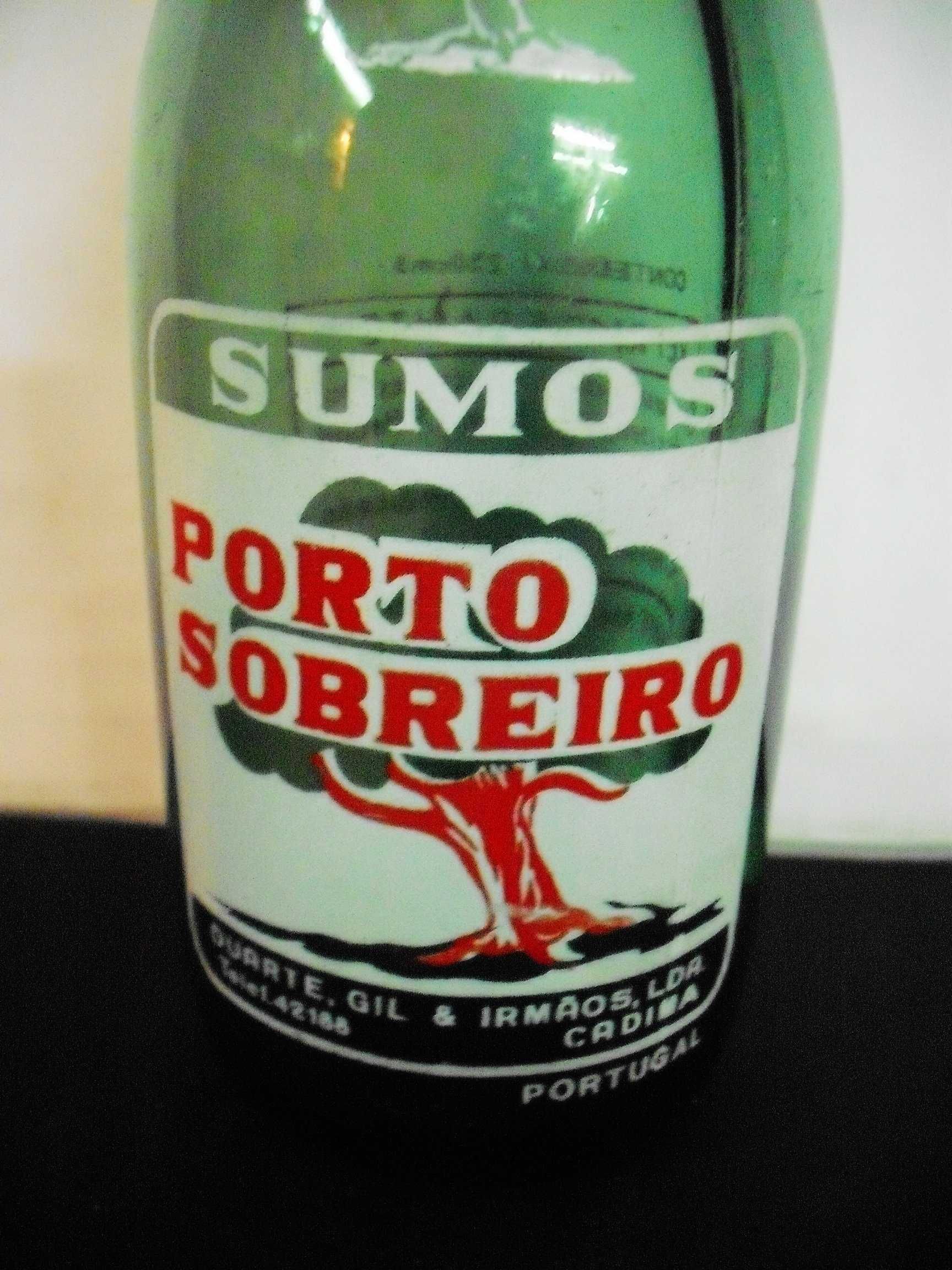 Garrafa antiga dos Refrigerantes Porto Sobreiro - Pirogravada - verde