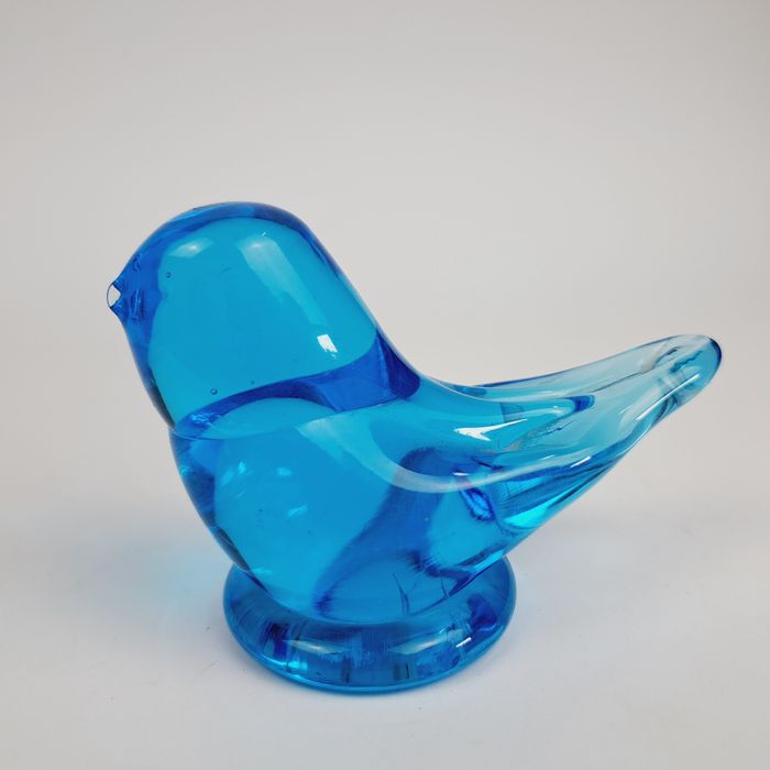 Szklana figurka ptak Leo Ward szkło kolorowe