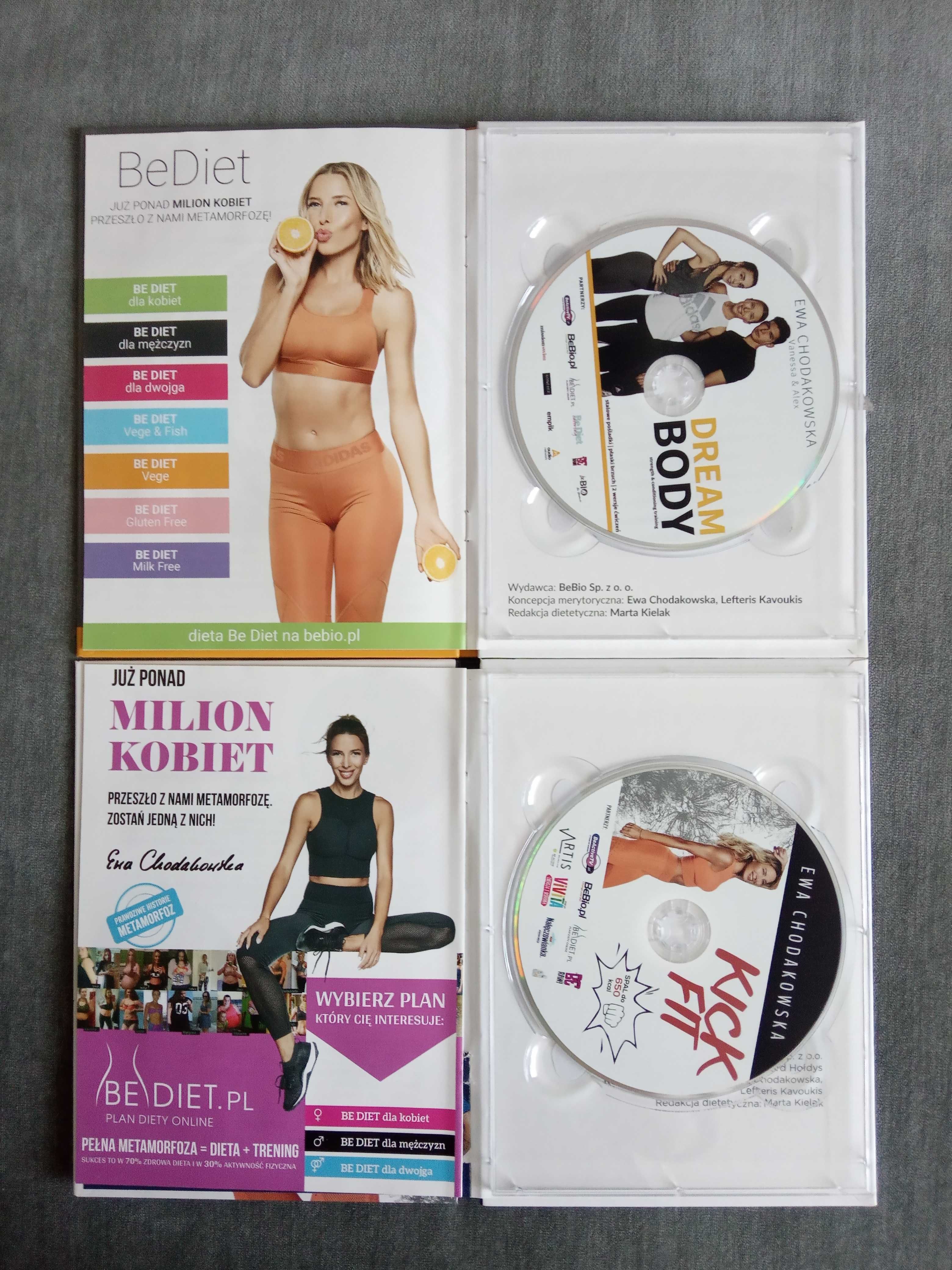 płyty dvd do ćwiczeń Ewy Chodakowskiej z książkami - 2 szt