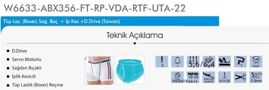 Промислова швейна машина Yuki W6633 (Boxer, резинка) + компресор