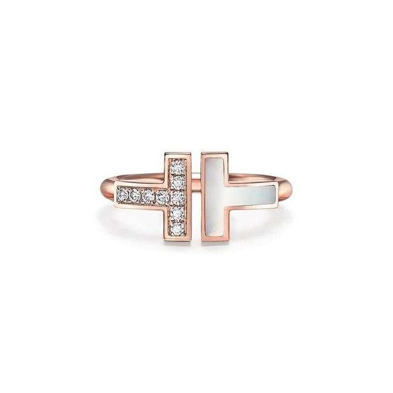 Серебряное кольцо Diamond and Mother-of-pearl Square Ring Tiffany Co