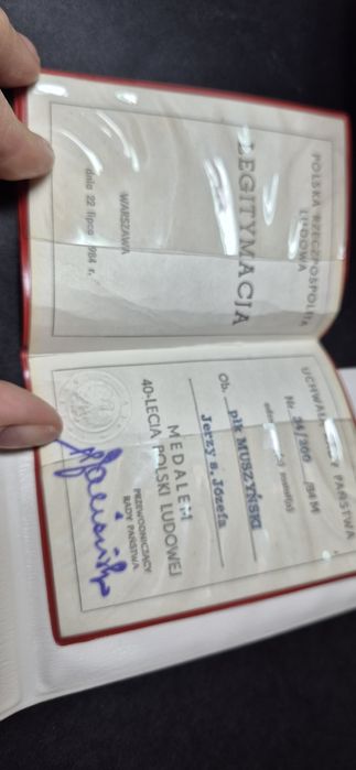 Walka Praca Socjalizm odznaczenie medal dla pułkownika PRL książeczka