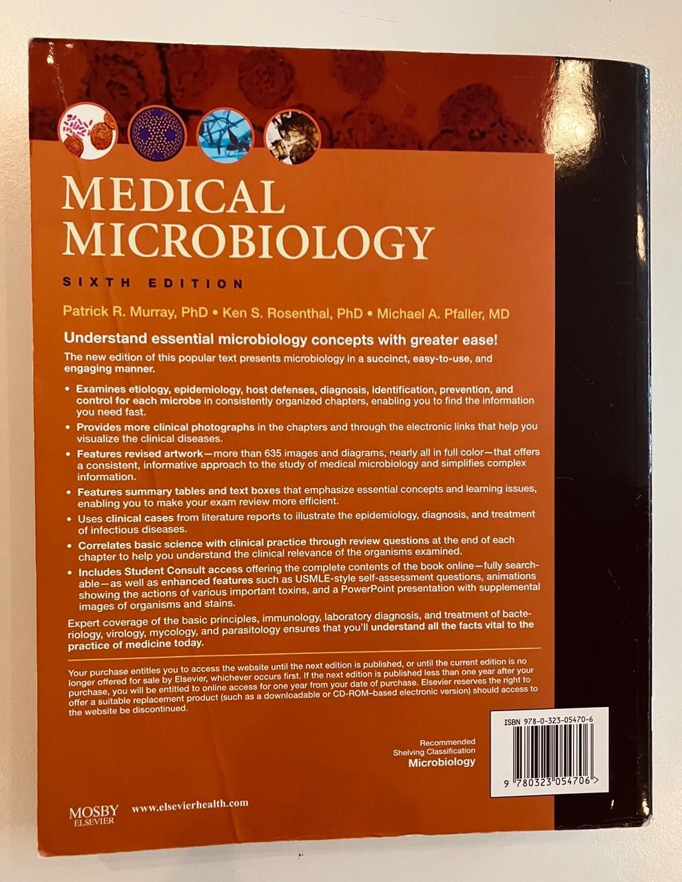 LIVRO Medical Microbiology - Murray (6.ª edição)