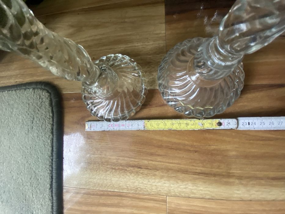 Świeczniki  szklane 2 szt   vintage