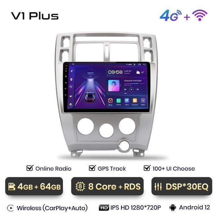 Radio nawigacja Hyundai Tucson 2006 - 2013 Carplay Android 4GB 64GB