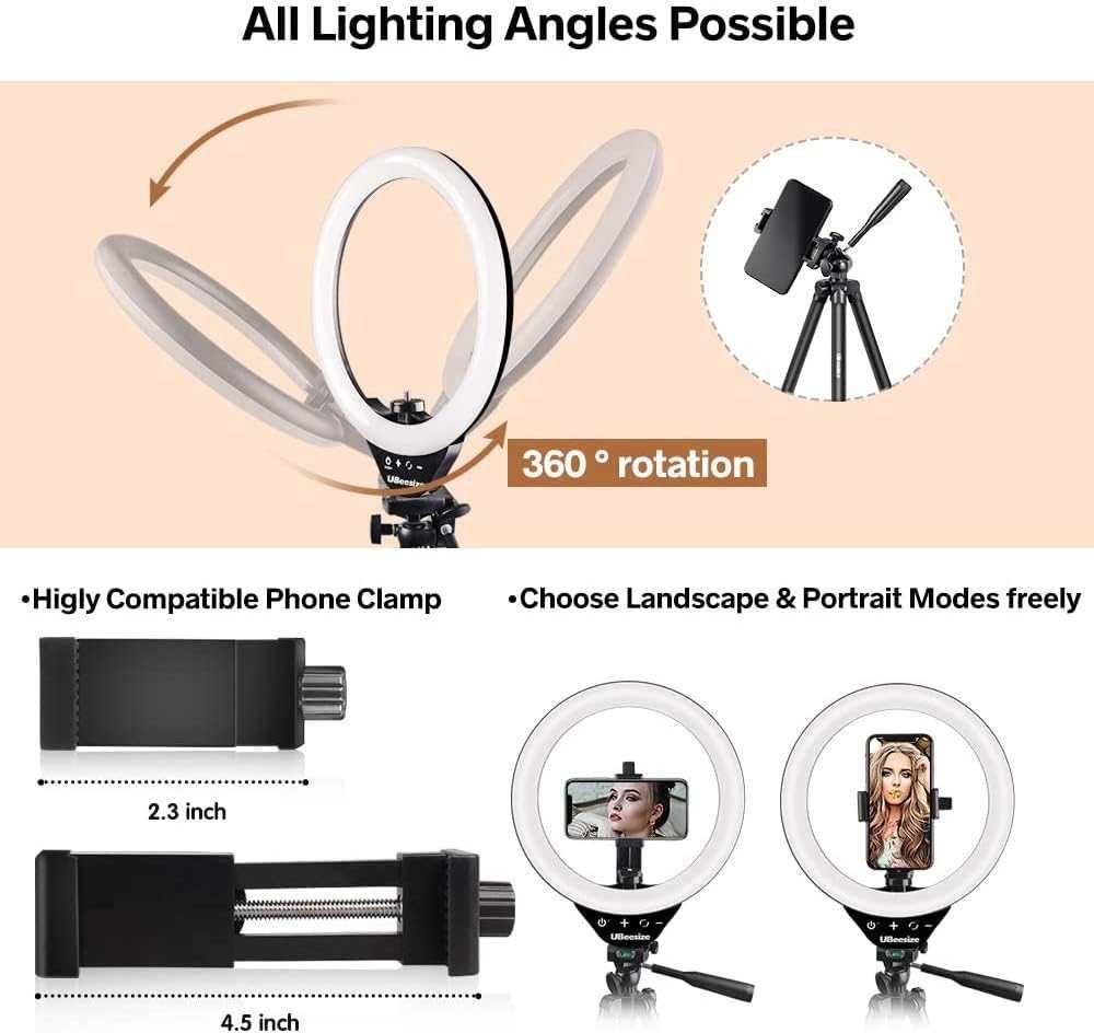 Світлодіодне освітлення Ring Fill Light 10" з штативом 50"