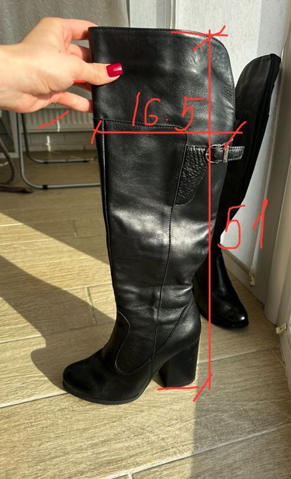 Шкіряні ботфорди