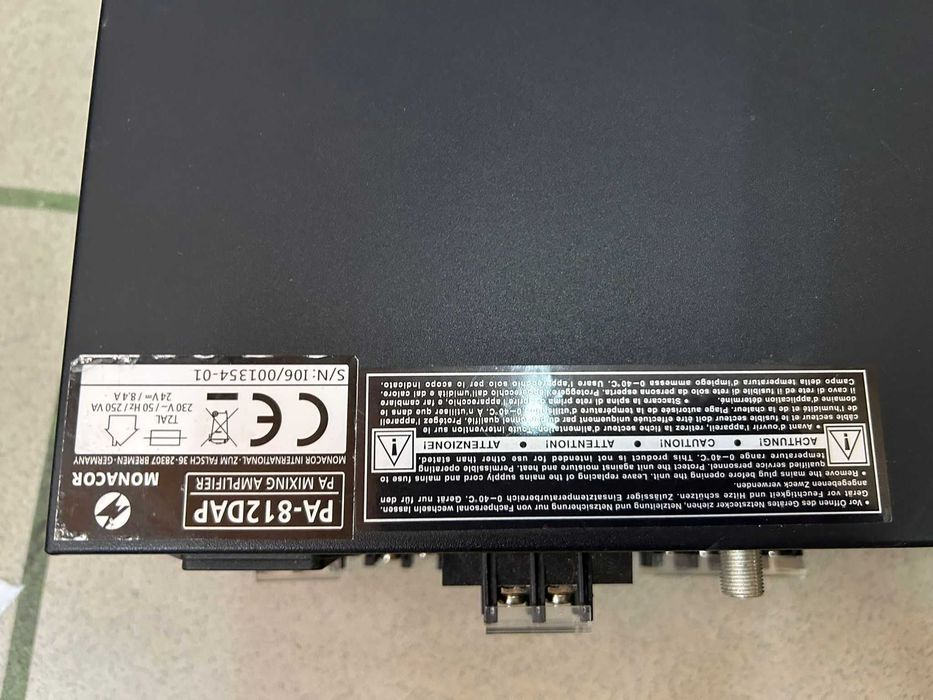 Monacor PA-812DAP - cyfrowy wzmacniacz miksujący + kable +8 głośnikow