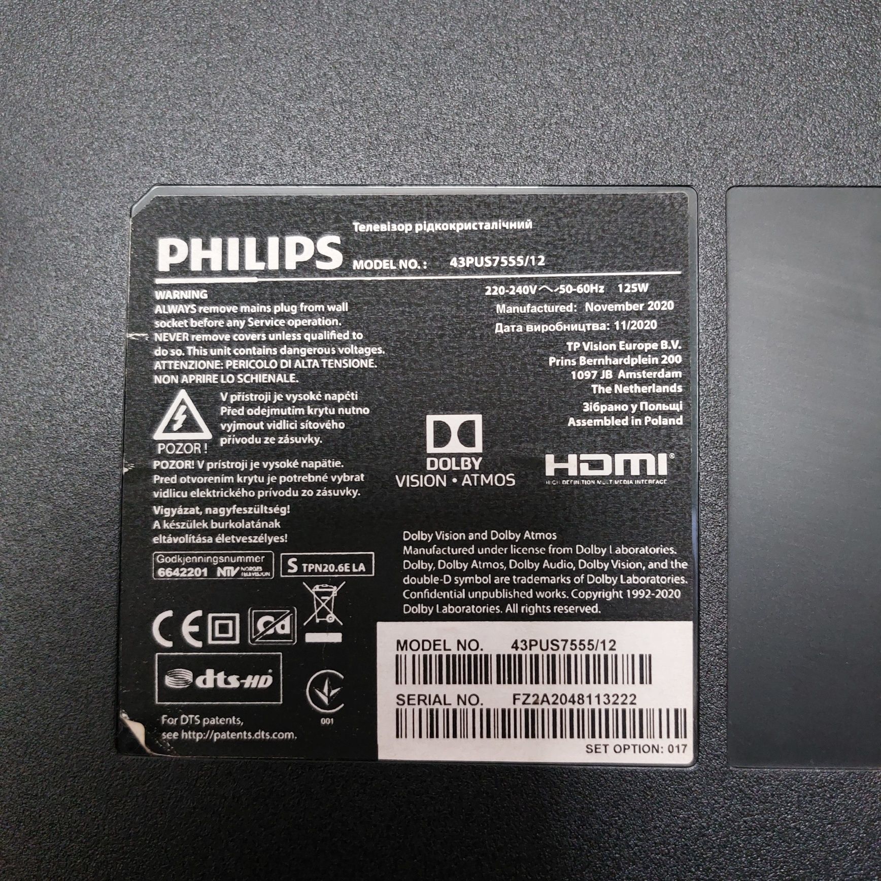 Sprzedam telewizor Philips LED43 na gwarancji do marzec 2026r.