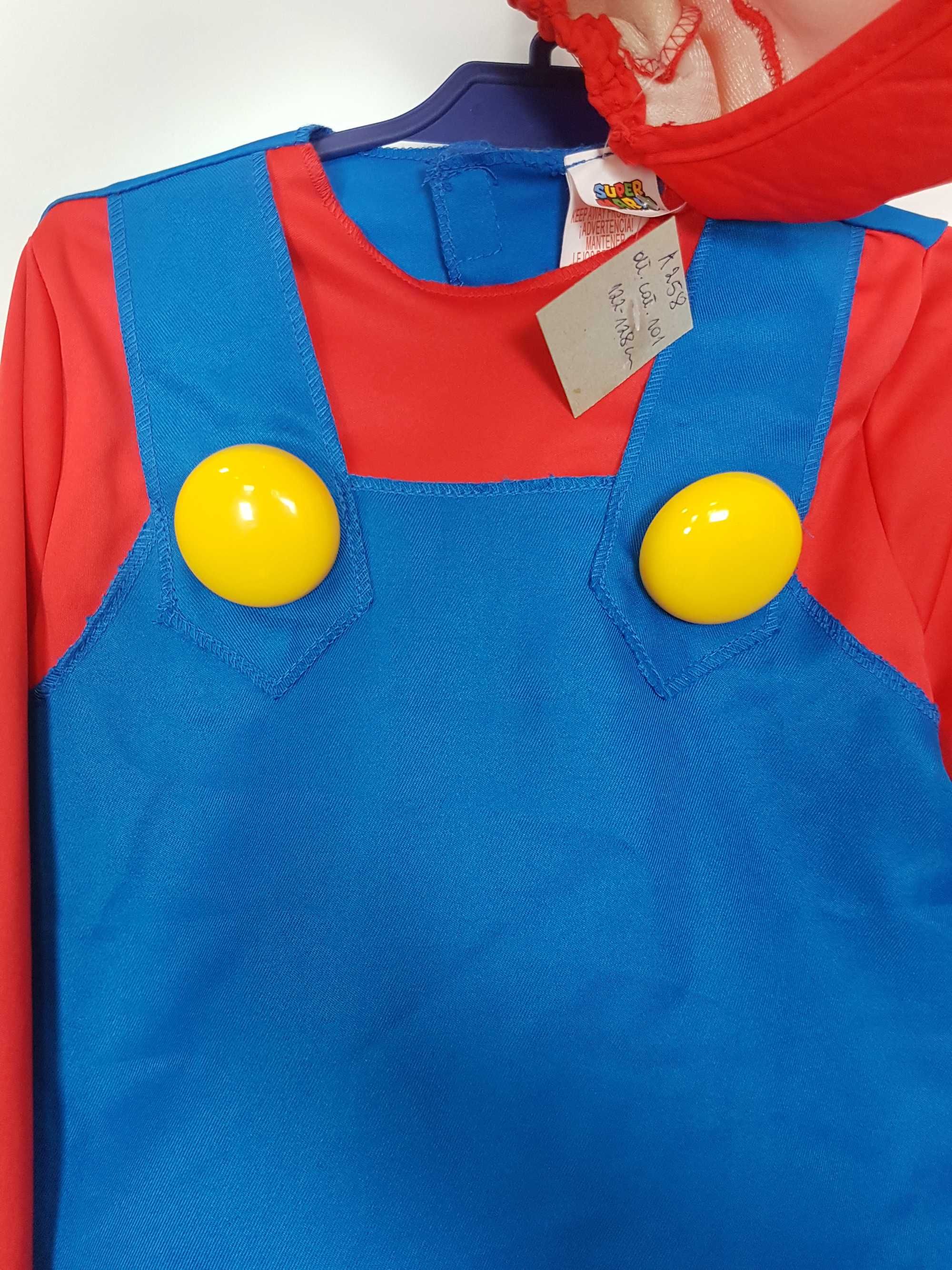 Strój karnawałowy przebranie kombinezon Super Mario 122 - 128 cm B258