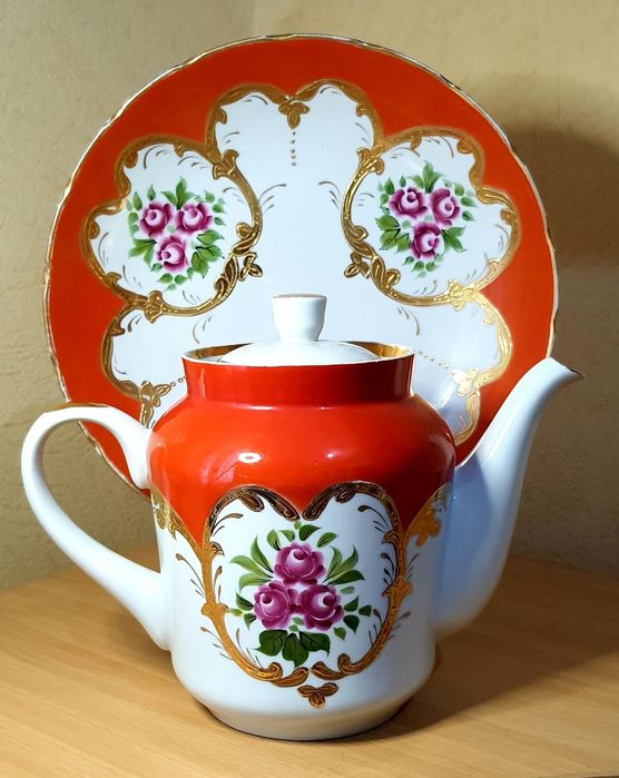 Чайник блюдо вінтажний набір