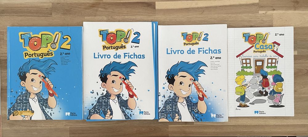 Manual e livro fichas português 2.º ano Top! 2